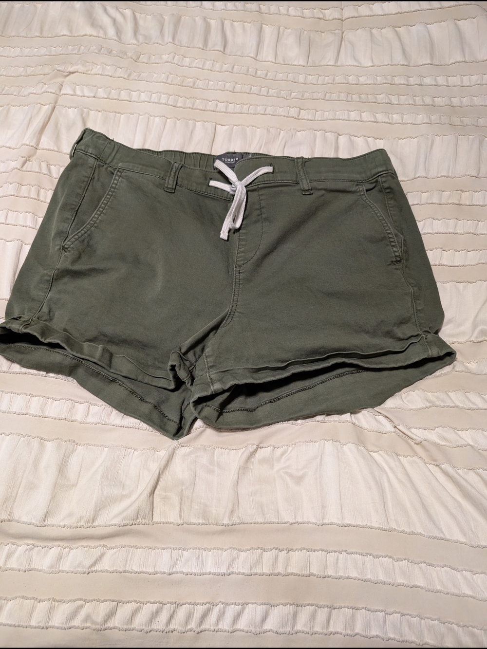 torrid Olive Green High-Waist Drawstring Shorts